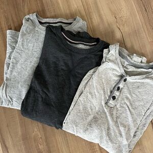 Set of 3 Men’s Gray Long Sleeve Shirt
